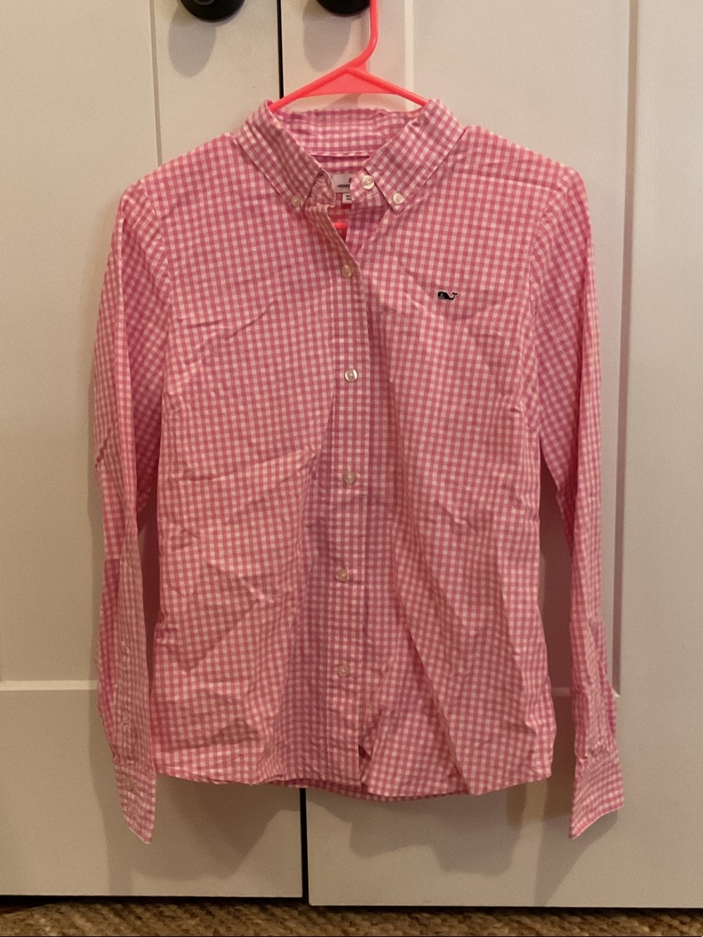 Vineyard Vines Pink Gingham Button-Down Shirt SMALL